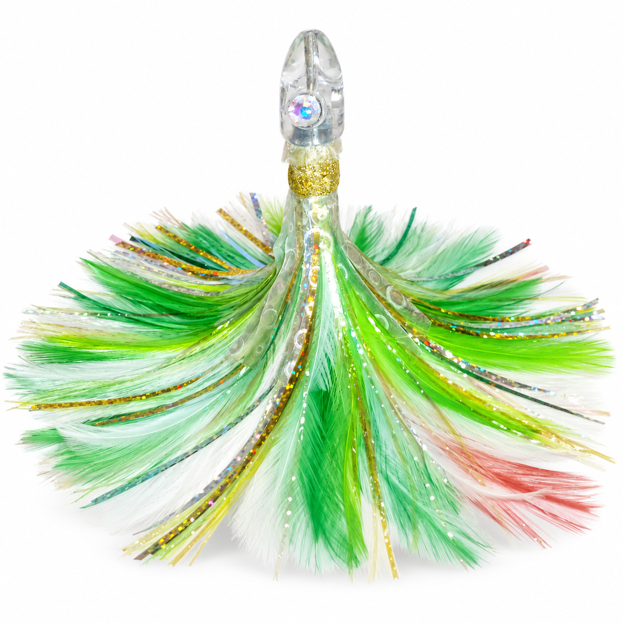 Pluma bolarín Verde y blanco